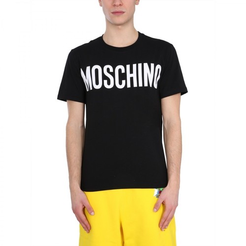 Moschino, Crew Neck T-Shirt Czarny, male, 612.00PLN