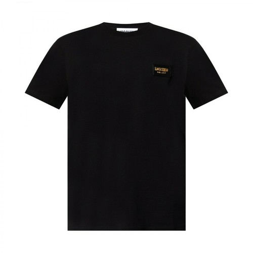 Moschino, T-shirt with logo Czarny, male, 543.00PLN