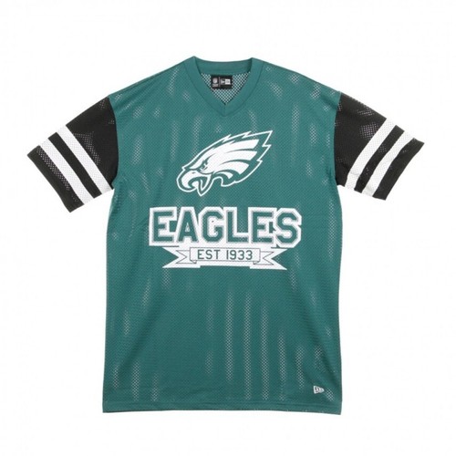 New Era, Casacca NFL Contrast Sleeve T-Shirt Phieag Niebieski, male, 320.00PLN