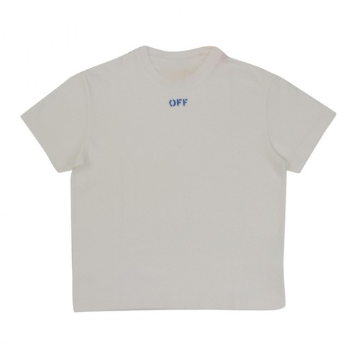 Off White, T-Shirt Obaa002F21Jer0010145 Biały, male, 525.00PLN