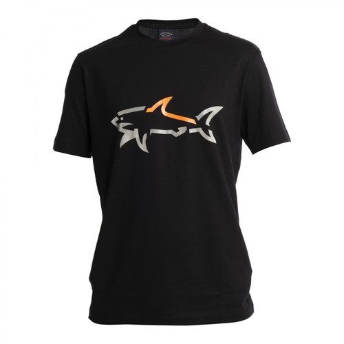 Paul & Shark, Organic Cotton T-Shirt Czarny, male, 456.00PLN