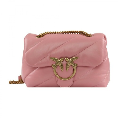 Pinko, Love Mini Puff Maxi Quilt Bag Różowy, female, 1243.00PLN