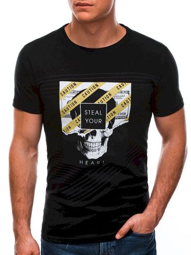 T-shirt męski z nadrukiem 1469S - czarny 14.99PLN