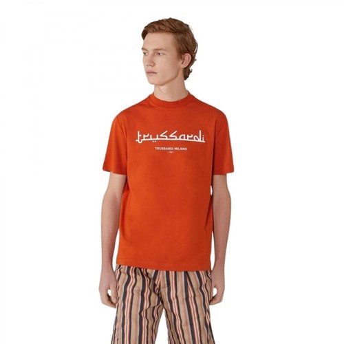 Trussardi, T-shirt Pomarańczowy, male, 374.00PLN