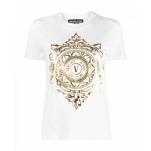 Versace Jeans Couture, 71Hahf06Cj00Fg03 T-Shirt Biały, female, 471.00PLN