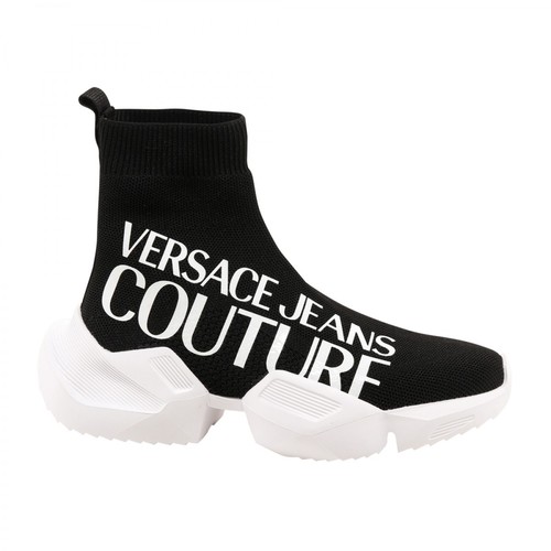 Versace Jeans Couture, Logo Sock Trainers Czarny, female, 573.00PLN