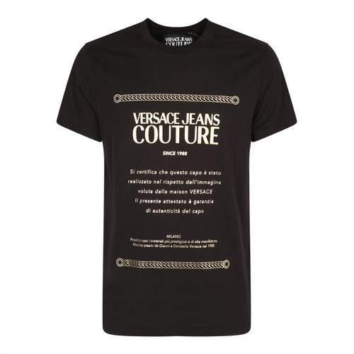 Versace Jeans Couture, Printed T-shirt Czarny, male, 393.00PLN