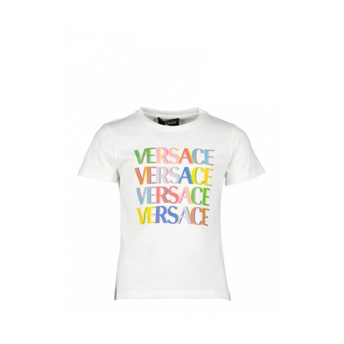 Versace, Multicolored T-shirt Biały, female, 616.00PLN