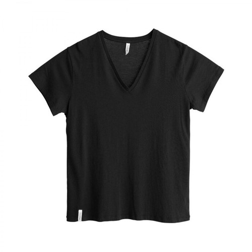 360 Icôn, Simple V-Neck T-Shirt Czarny, female, 243.39PLN