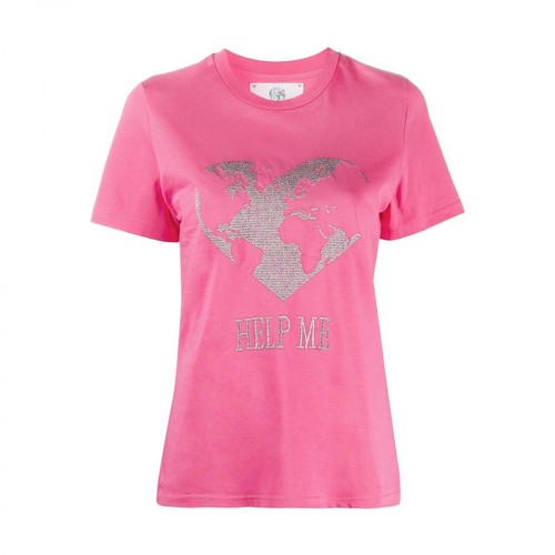 Alberta Ferretti, Metallic embroidered T-shirt Różowy, female, 570.00PLN