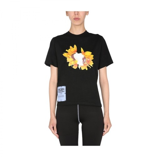 Alexander McQueen, Flowers T-Shirt Czarny, female, 543.00PLN