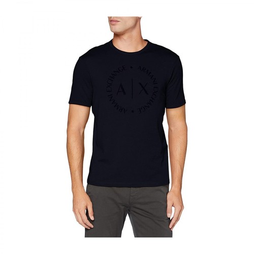 Armani Exchange, T-shirt Niebieski, male, 334.41PLN