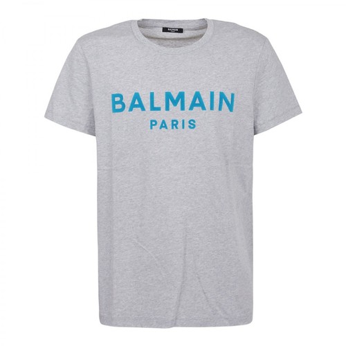 Balmain, Flock T-Shirt Szary, male, 1277.00PLN