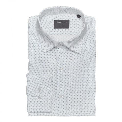 Borgio, koszula calimera długi rękaw slim fit 00283 Biały, male, 219.00PLN