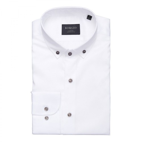 Borgio, koszula fasano długi rękaw slim fit 00247 Biały, male, 99.00PLN