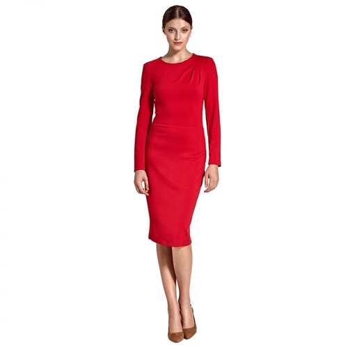 Colett, Sukienka z zakładkami na jednym ramieniu Czerwony, female, 121.99PLN