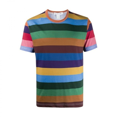 Comme des Garçons, Stripe Cotton Jersey T-Shirt Niebieski, male, 758.00PLN