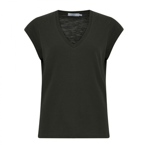 Coster Copenhagen, Heart Basic V-neck T-Shirt Zielony, female, 183.00PLN
