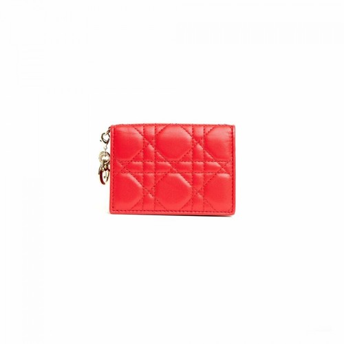 Dior Vintage, Pre-owned Leather Cardholder with Charms Czerwony, female, 1196.79PLN