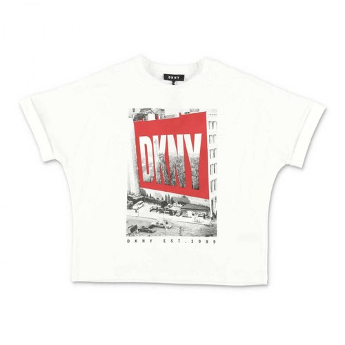 Dkny, cotton jersey t-shirt Biały, female, 224.00PLN