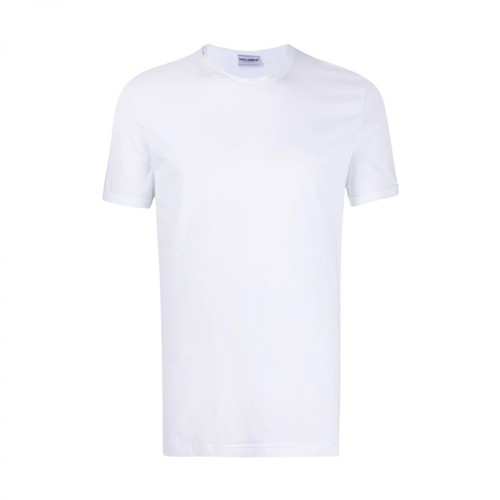Dolce & Gabbana, Crew Neck T-shirt Biały, male, 990.00PLN