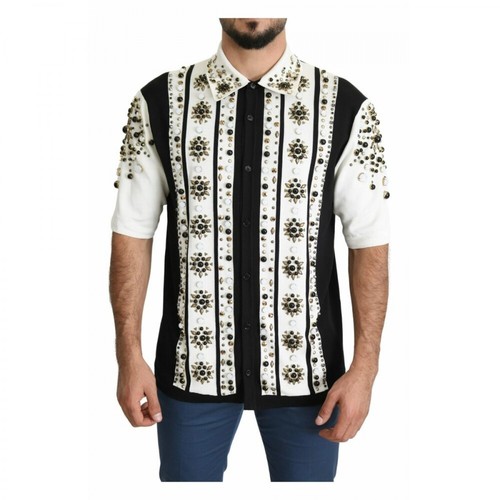 Dolce & Gabbana, Embellished T-shirt Czarny, male, 7970.81PLN
