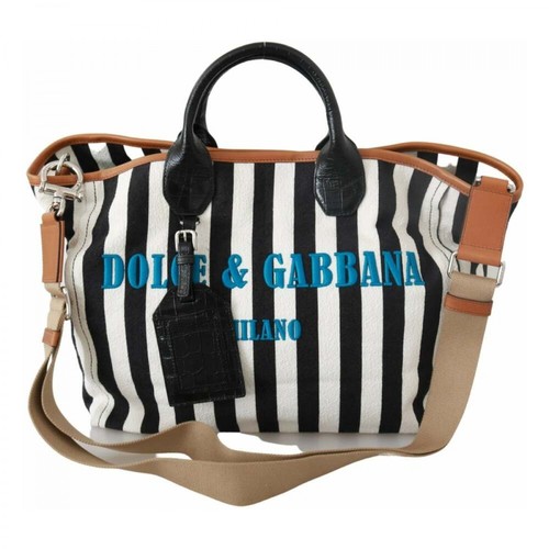 Dolce & Gabbana, Shopping Borse Women Tote Cotton Bag Beżowy, female, 5389.00PLN