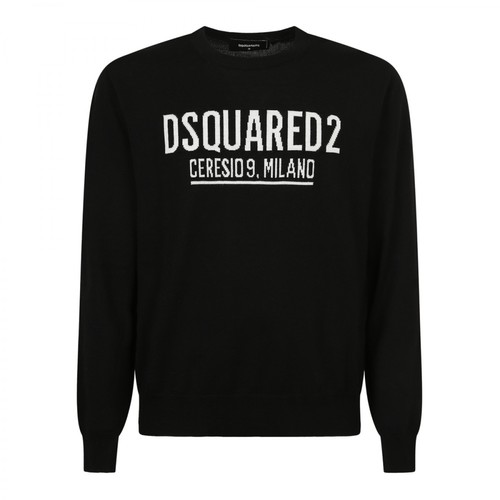 Dsquared2, Ceresio9 Round Neck Sweater Czarny, male, 1337.00PLN
