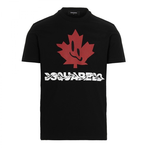 Dsquared2, Logo-Print T-shirt Czarny, male, 867.00PLN