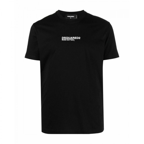 Dsquared2, Mini Logo T-shirt Czarny, male, 867.00PLN