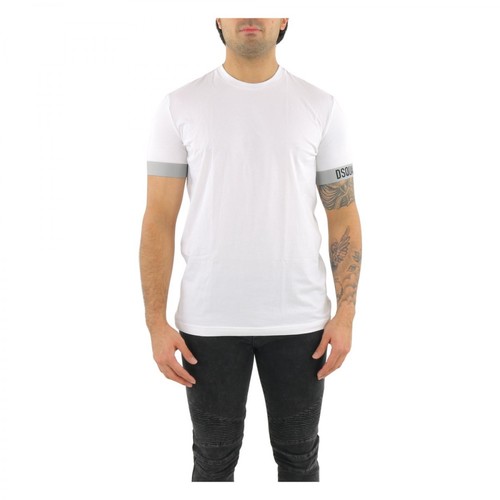 Dsquared2, Round Neck T-Shirt Biały, male, 300.25PLN