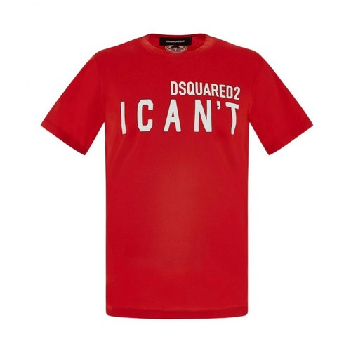 Dsquared2, Slogan-print T-shirt Czerwony, male, 867.00PLN