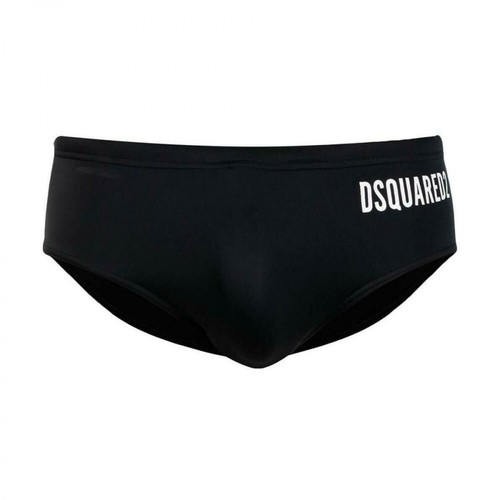 Dsquared2, Swimming Trunks with Rear Icon Print Czarny, male, 457.00PLN