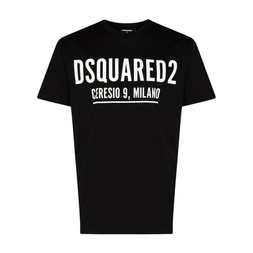 Dsquared2, T-shirt With Logo Czarny, male, 867.00PLN