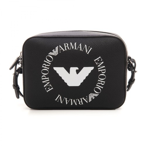 Emporio Armani, Adjustable shoulder strap bag Czarny, female, 548.00PLN