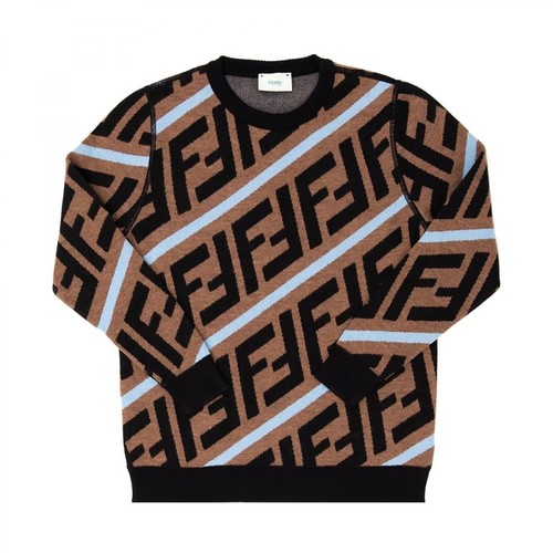 Fendi, Patterned sweater Brązowy, male, 2130.00PLN
