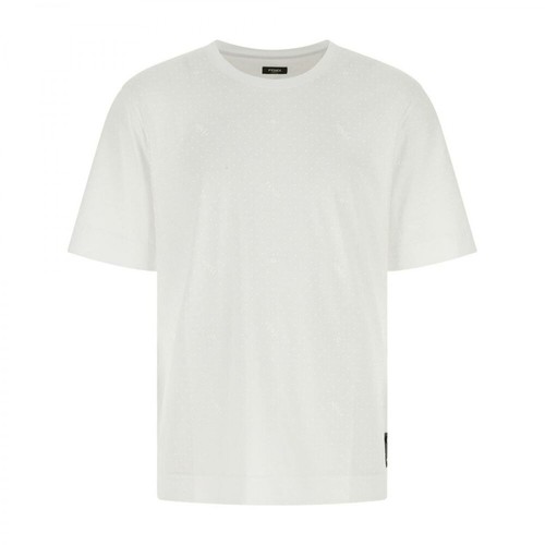 Fendi, T-Shirt Biały, male, 2593.00PLN