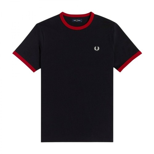 Fred Perry, T-Shirt M3519 Ringer Czarny, male, 313.19PLN