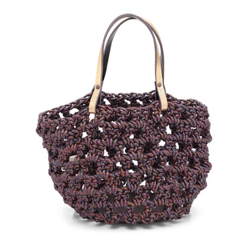 Gabriela Vlad, Small Basket Lurex Tote Bag Fioletowy, female, 745.00PLN