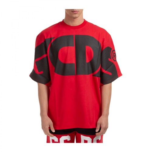 Gcds, t-shirt maglia maniche corte girocollo uomo macro logo Czerwony, male, 1072.00PLN