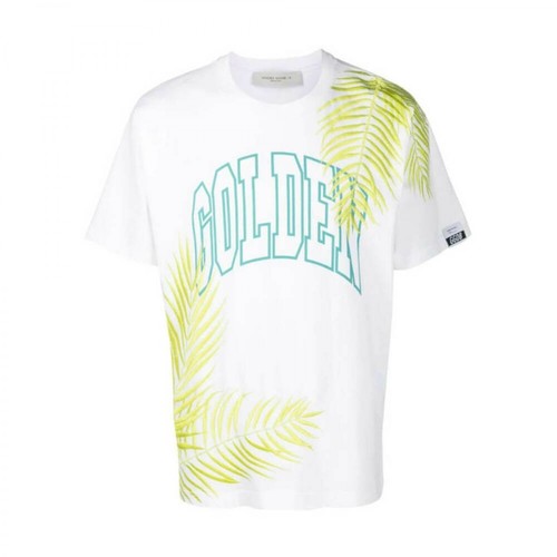 Golden Goose, Logo-Print T-Shirt Biały, male, 1126.00PLN