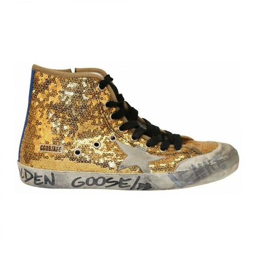 Golden Goose Pre-owned, Golden Goose Francy Sneakers In Gold Sequin Leather pre-owned Żółty, female, 2478.58PLN