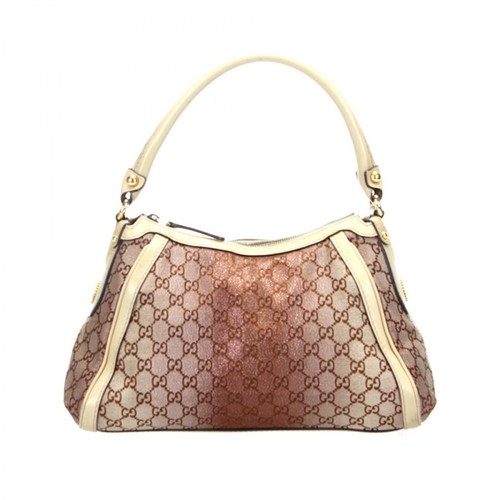 Gucci Vintage, Pre-owned Canvas One-Shoulder Bag Beżowy, female, 3544.00PLN
