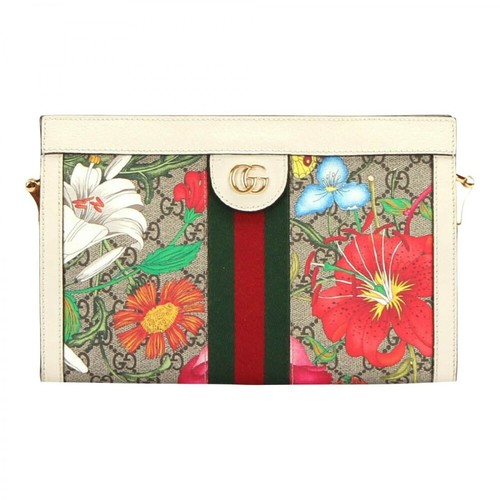 Gucci Vintage, Pre-owned Supreme Flora Ophidia Crossbody Bag Brązowy, female, 7598.76PLN