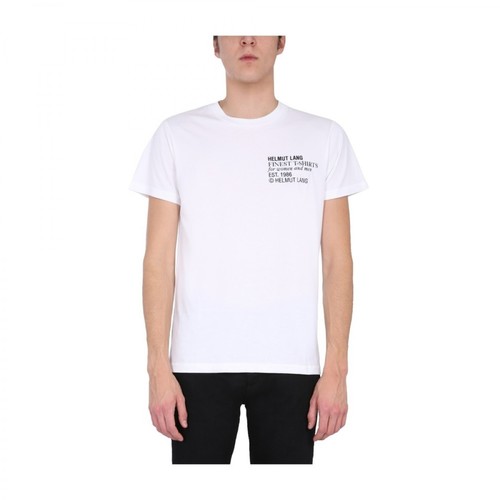 Helmut Lang, Crew Neck T-Shirt Biały, male, 671.00PLN