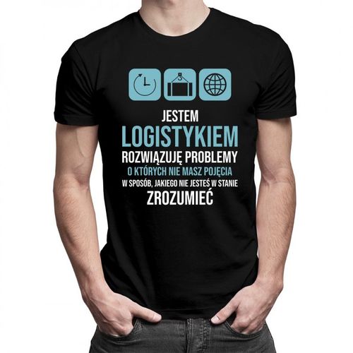 Jestem logistykiem, rozwiązuję problemy - męska koszulka z nadrukiem 69.00PLN