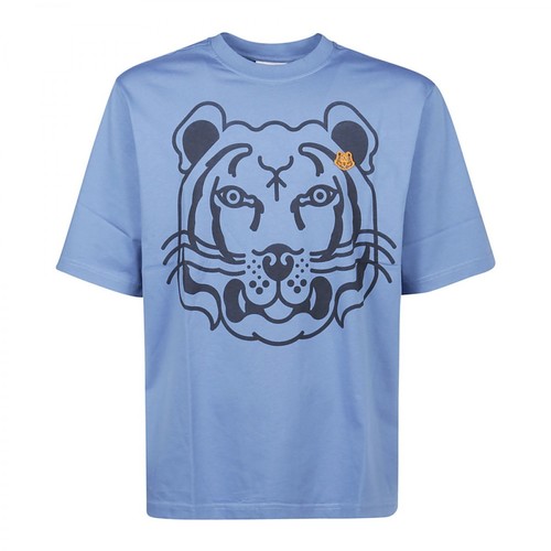 Kenzo, K-Tiger Oversize T-Shirt Niebieski, male, 548.00PLN