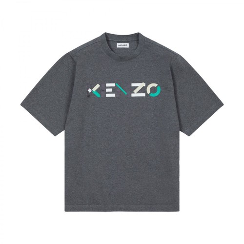 Kenzo, Oversize Logo Print T-shirt Szary, male, 493.00PLN