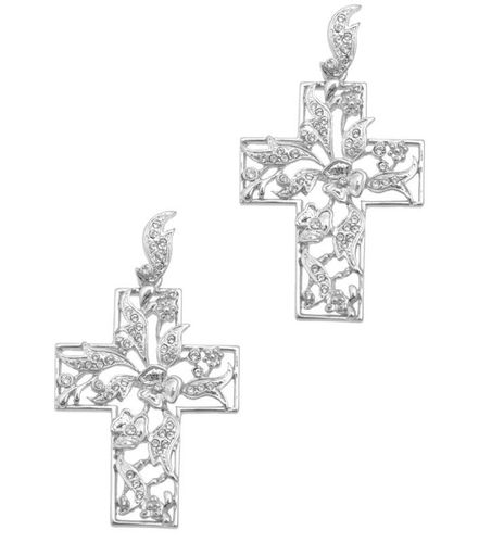 Kolczyki ażurowe krzyże z kryształkami Swarovski 157.44PLN