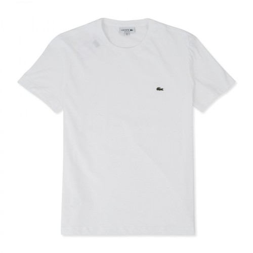 Lacoste, Crew Neck Pima Cotton Jersey T-Shirt Biały, male, 308.00PLN
